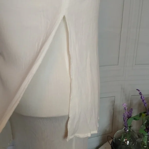 WHITE & Grey Art to Wear Summer Column Dress Size Large - Cheryl Lynn - Picture 3 of 8